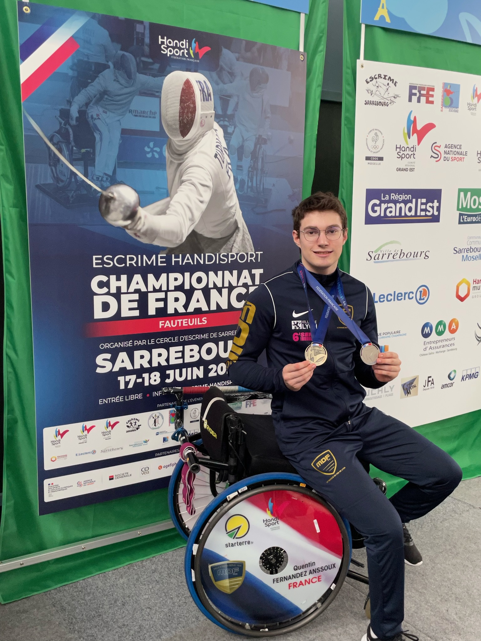 Quentin Fernandez-Anssoux : 2 médailles aux Championnats de France d'escrime handisport